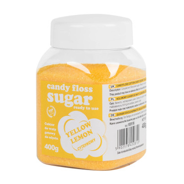 Açúcar colorido para um doce amarelo com um sabor de limão 400g
