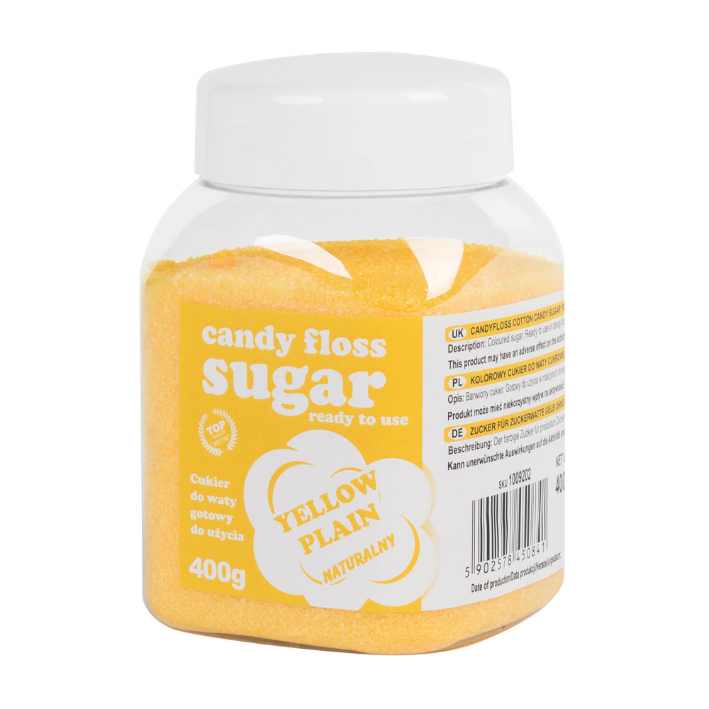 Azúcar colorido para un algodón de caramelo amarillo de sabor natural de azúcar Wat 400g