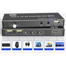 KVM USB C 8K kytkin 60 Hz 4k 120 Hz HDMI-kytkin, jossa on useita näytön tukea ja konsoli
