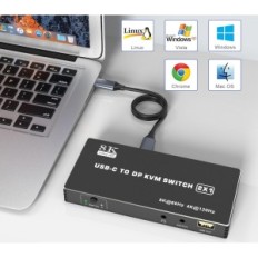 KVM USB C 8K Switch Ritaki 60 Hz 4K 120 Hz HDMI kapcsoló több képernyős támogatással PC és konzolok