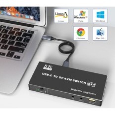 KVM USB C 8K Switch 60 Hz 4K 120 Hz HDMI jungiklis su keliais ekrano palaikymo ir konsolės