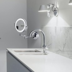 Μακιγιάζ μακιγιάζ DE-1805D, 1x / 10x, 20 cm, ασήμι, οπίσθιο φωτισμό