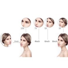 Make-up make-up de-1805D, 1x / 10x, 20 cm, zilver, achtergrondverlichting