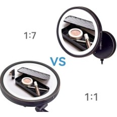 Alsa Ger1807D cosmetische spiegel, 7x, 21,5 cm, zwart brons