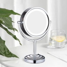 Dowing table with backlight 5x, chrome, diameter 21.5 cm