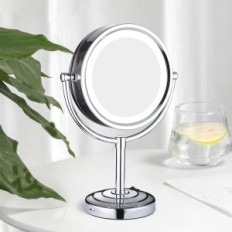 Dowing table with backlight 5x, chrome, diameter 21.5 cm