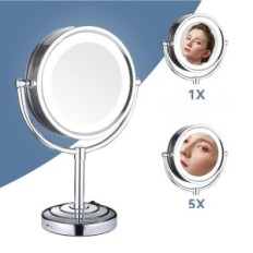 Dowing table with backlight 5x, chrome, diameter 21.5 cm