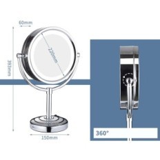 Dowing table with backlight 5x, chrome, diameter 21.5 cm
