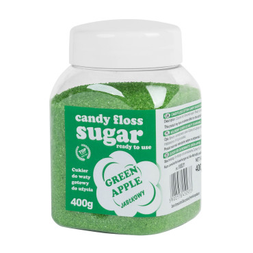 Farebný cukor pre zelené bavlnené cukrovinky s Apple Chary 400g