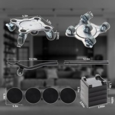 Zestaw mebli z kółkami transportowymi PULLEY, 1500 kg