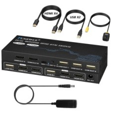 KVM HDMI Switch TCNewcl, 2 portas, 4 HDMI, 2 USB