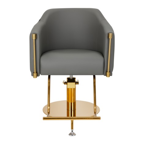 Frisørstol Burgos Gold Gray — forfra
