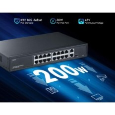 16-Port Poe Yulinca F1602GP Comutador com 2 Gigabit Poe + Ports