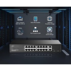 16-porttinen PoE Yulinca F1602GP Vaihda 2 Gigabit PoE + -portit
