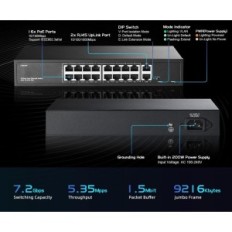 16-PORT POE Yulinca F1602GP Διακόπτης με 2 θύρες Gigabit Poe +