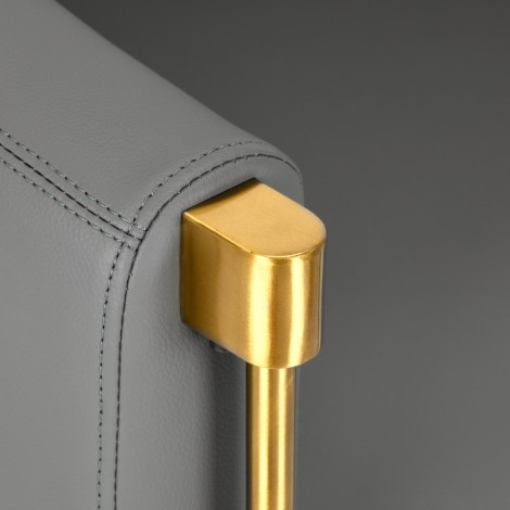 Hairdressing chair Burgos Gold Gray — närbild av armstöd