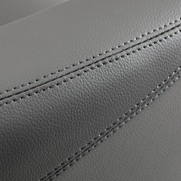 Friseurstuhl Burgos Gold Grau — Detailaufnahme Oberfläche