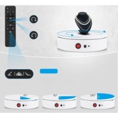 Roterande elektrisk Baoshishan utställningsplattform, 100 kg, 30cm, vit