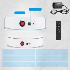 Rotacijska electric Baoshishan razstavni platforma, 100kg, 30cm, bela