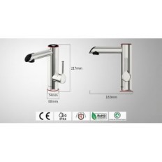 Faucet eléctrico, 220V, pantalla digital, plata, exposición