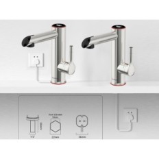 Faucet eléctrico, 220V, pantalla digital, plata, exposición