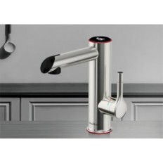 Elektrischer Wasserhahn, 220V, digitale Anzeige, Silber, Ausstellung