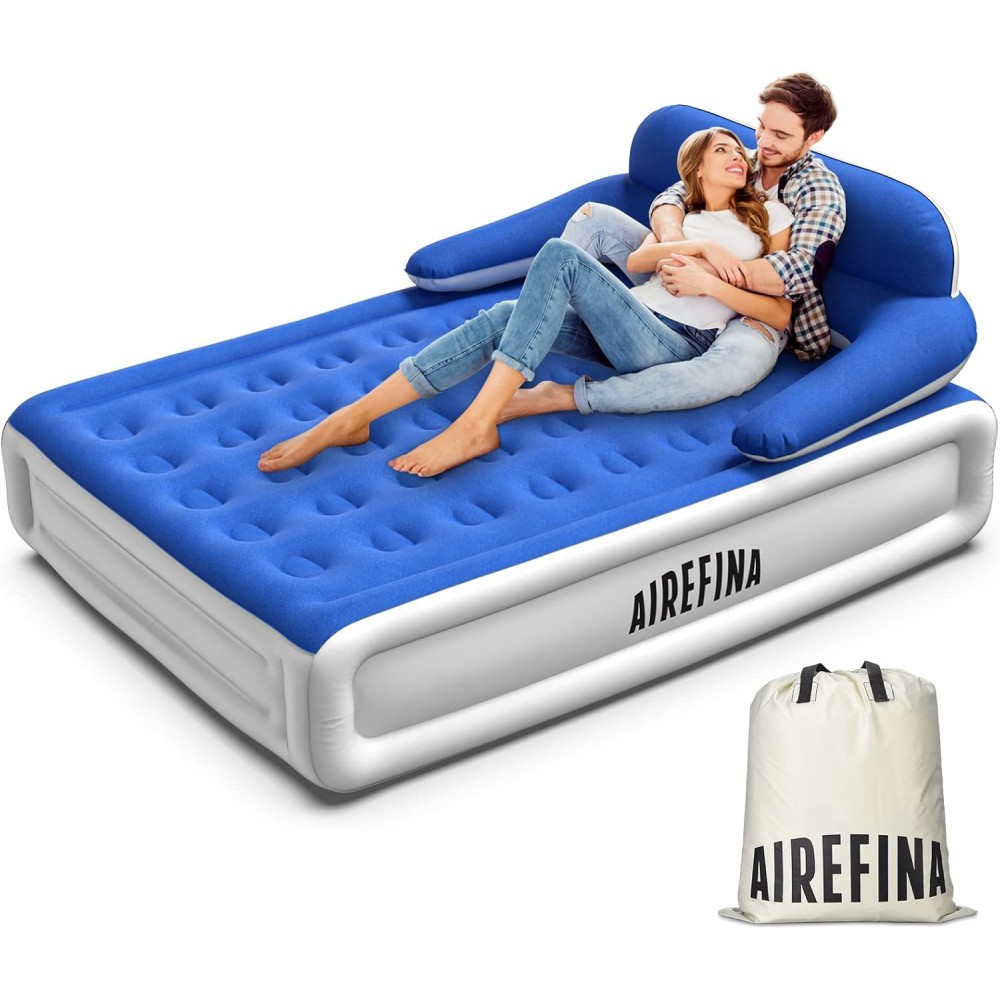 Colchão pneumático com airefina Headboard, AF-A01, 216x152x91,5 cm