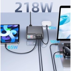 Punjača ACEFAST Z4 GAN, 218 W, USB C, 4 portove s zaslonom