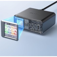 Oplader ACEFAST Z4 GAN, 218 W, USB C, 4 porte med skærm