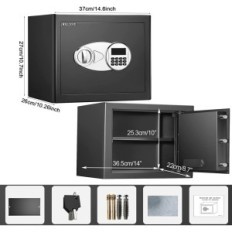 Seguro WasJoye XJK-20ED-DE 20,3 L, 26 * 37 * 27 cm, Preto