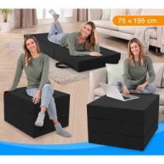 Maxvitalis Sklopiv madrac, 3-komad, 15 cm, 75 x 195 x 15 cm, crno