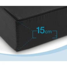 MaxVitalis Skladací matrac, 3-dielna, 15 cm, 75 x 195 x 15 cm, čierna