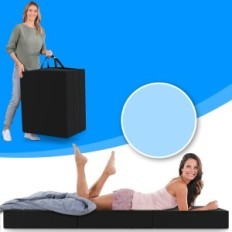 MAXVITALIS Vouwmatras, 3-delige, 15 cm, 75 x 195 x 15 cm, zwart