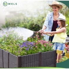 Wels de flores, cama de jardín, caja de flores, 148 x 60 x 76 cm