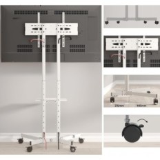 Bontec FN411 Tv STAND SU RUOTE, 32-85 '', BIANCO, UTILIZZATO