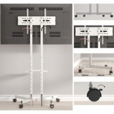 Bontec FN411 TV Stand pyörillä, 32-85 '', valkoinen, käytetty