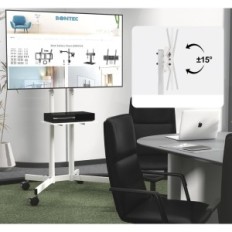 Bontec FN411 TV Stand pyörillä, 32-85 '', valkoinen, käytetty