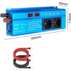 FOVAL 3000W, 12V 230V, reiner Sinuswelle, 4 USB-Anschlüsse
