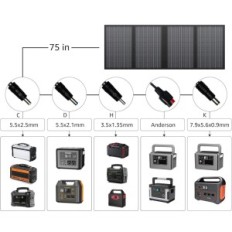 Bärbar solpanel POWKEY S60 60 W med 18 V-utgång