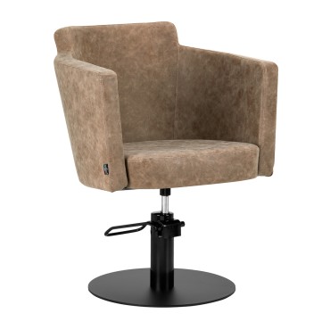 Kappersstoel Gabbiano Roma oud Bruin — vooraanzicht