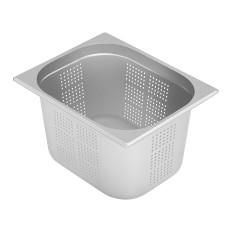 Perforerade gastronomiska rätter från stål GN1 / 2 djup. 200 mm