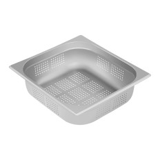 Contenedor de catering de acero inoxidable perforado GN2 / 3 100 mm