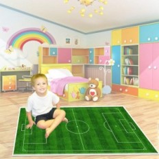 Tyktzxy Mat, Pitch de fútbol, 160 × 230 cm Carpeta para niños Educación para una sala de juegos
