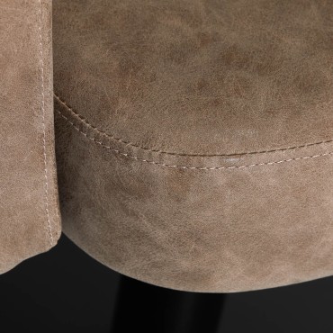 Poltrona da parrucchiere Gabbiano Roma marrone vintage — primo piano della seduta