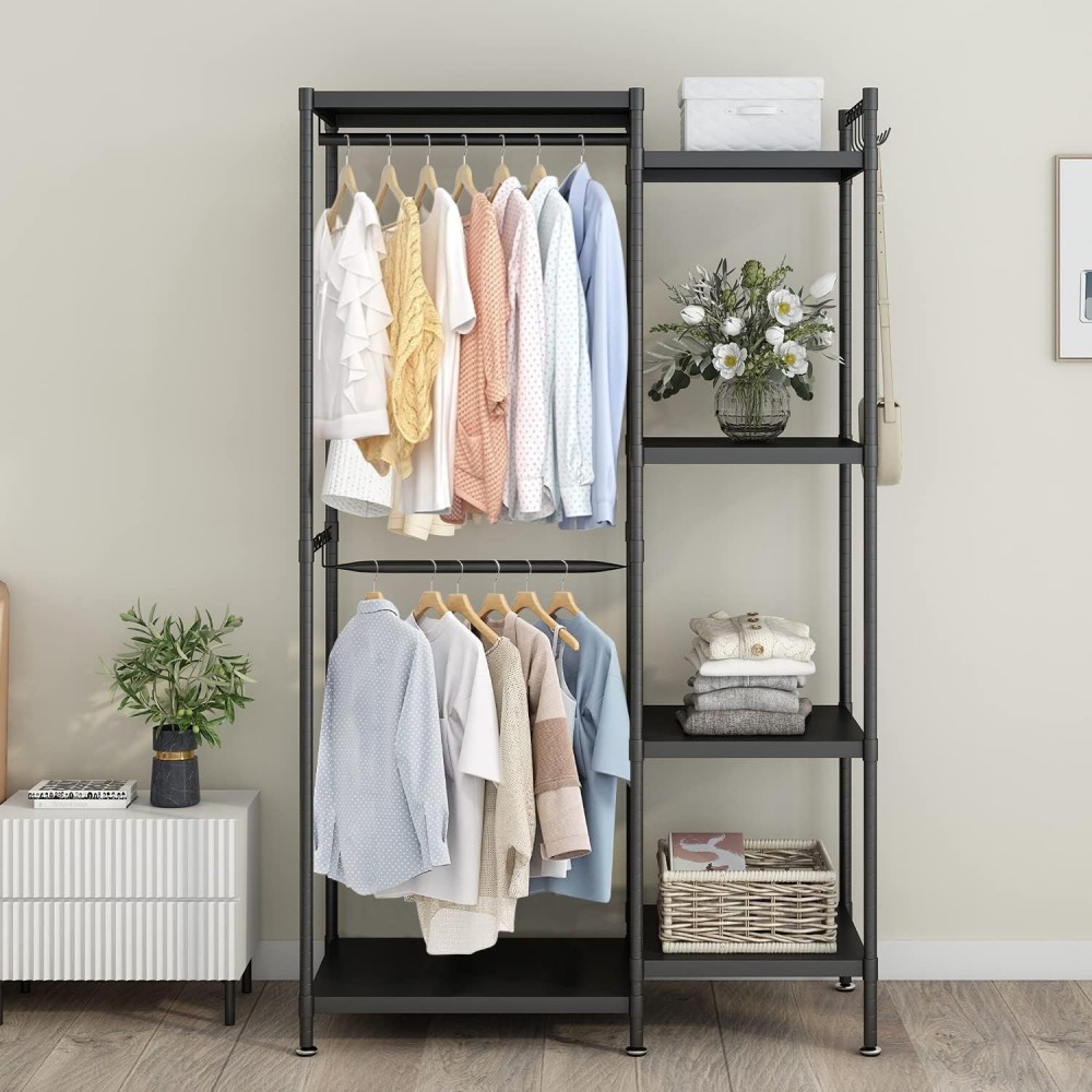 Stand dei vestiti in metallo 100x41x180 cm Design moderno nero