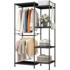 Kovový oděv stojí 100x41x180 cm černý moderní design