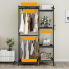 Kovový oděv stojí 100x41x180 cm černý moderní design