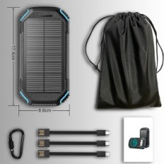 Leo Way Charger, PN-W23, Qi Power Bank 36000mAh, Negro y Azul