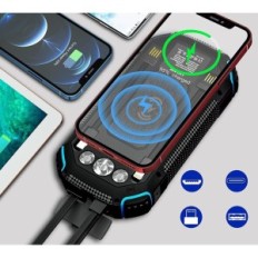 Caricabatterie Leo Way, PN-W23, Qi Power Bank 36000mAh, Nero e Blu