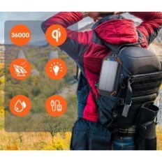 Leo Way traadita laadija, pn-w23 36000mAh, must ja oranž